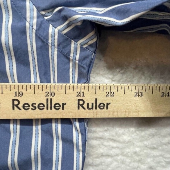 Abercrombie and Fitch Shirt Mens Large Blue Striped Vintage Button Down Oxford - Picture 8 of 10